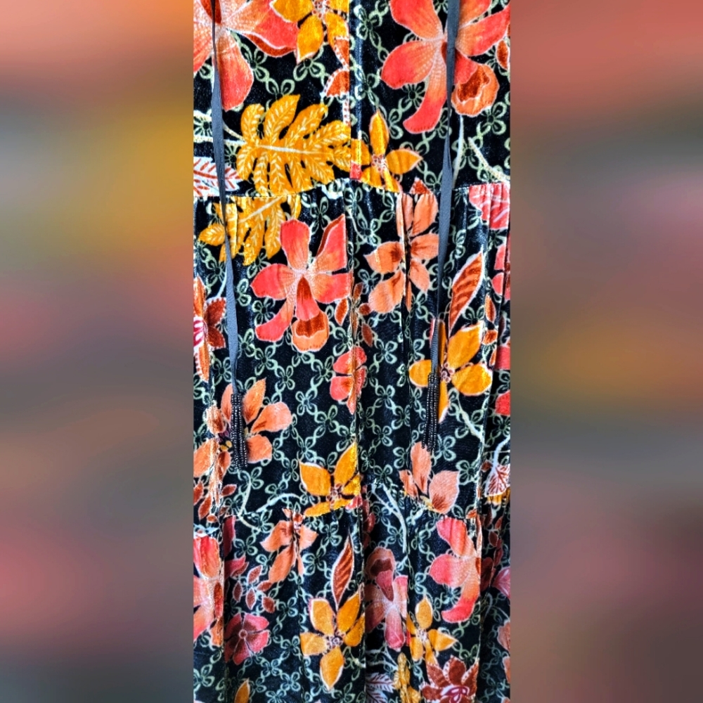 JOHNNY WAS JASMOON FLORE VELVET/SILK FIELD TIERED DRESS SIZE L BNWOT - Picture 14 of 14